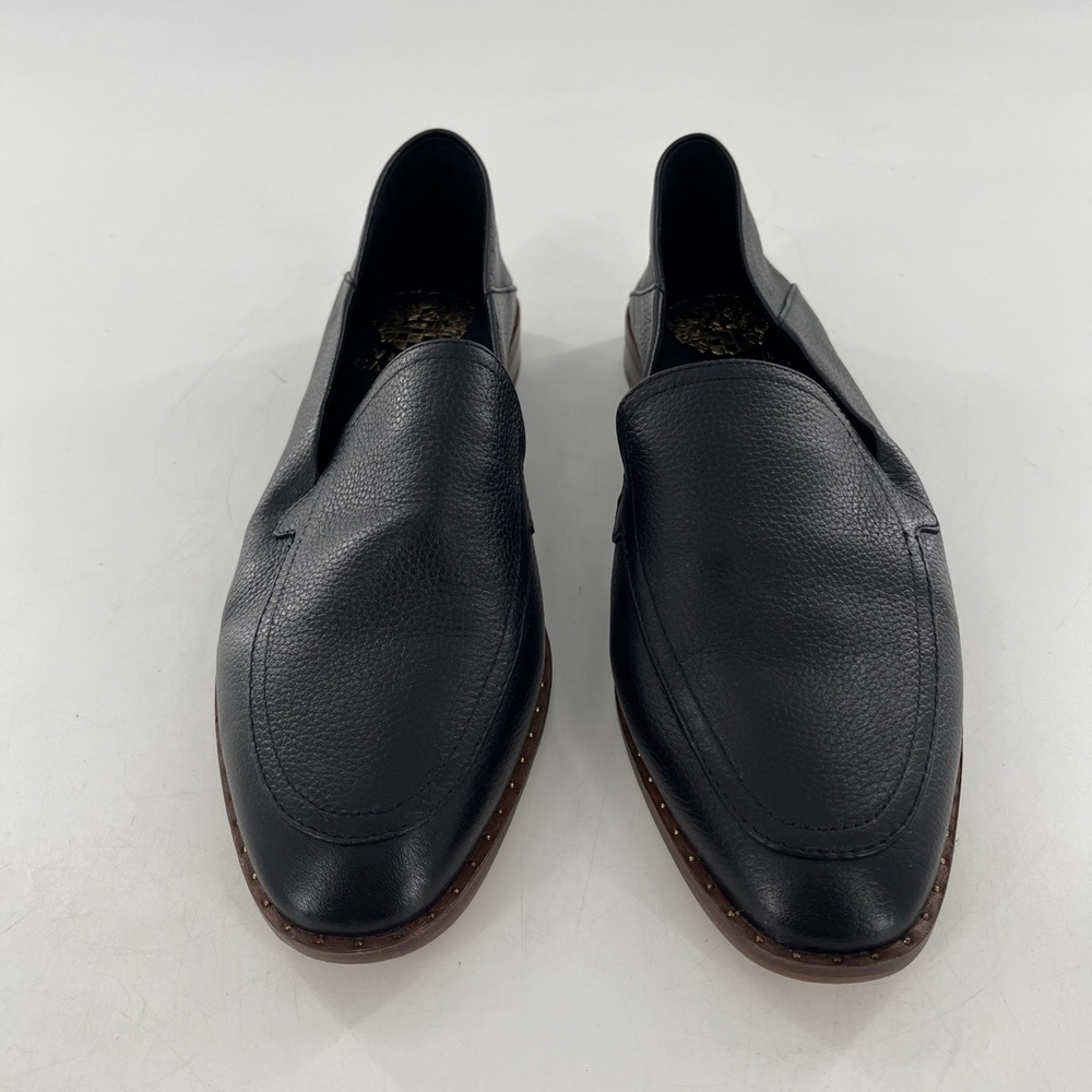 Vince Camuto Leather Womens Flat Shoe VC-Cretinian 8.5 Black Souffle Lux 39.5 - Picture 2 of 16